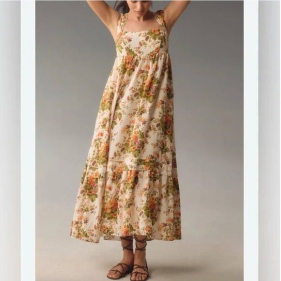 Anthropologie Sleeveless Square-Neck Maxi Lined Dress Size S - Picture 1 of 9